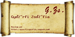 Győrfi Zsófia névjegykártya